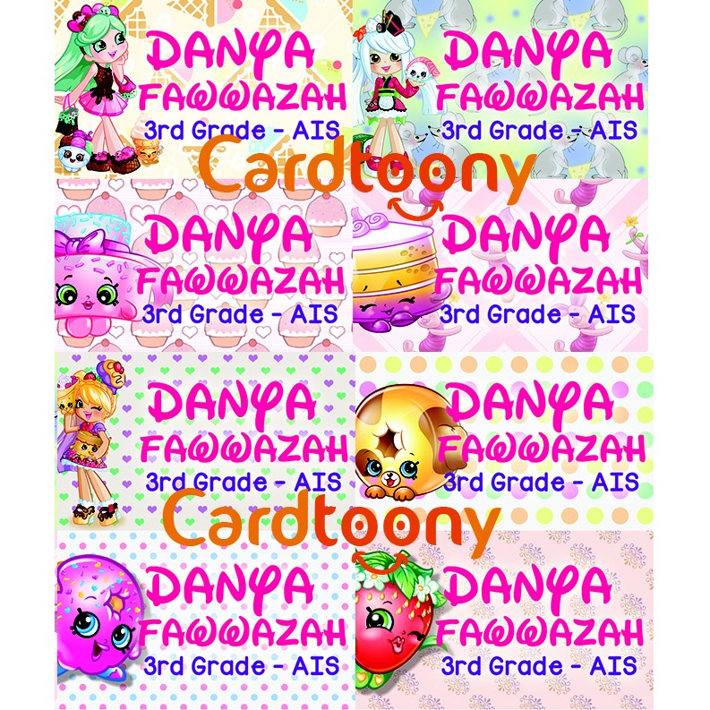 

Sticker / stiker label nama Shopkins Game Lucu Waterroof