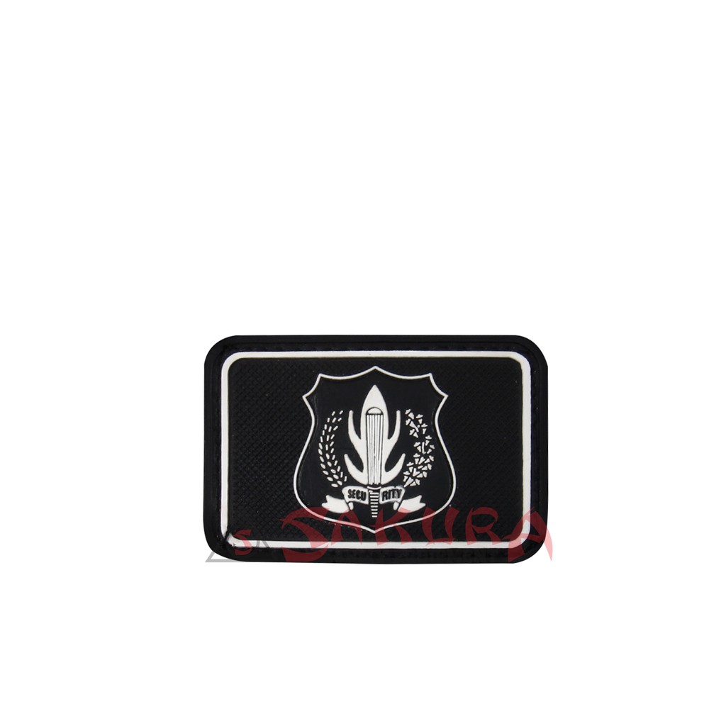 Patch Rubber Perekat Karet Velcro Security Satpam Hitam