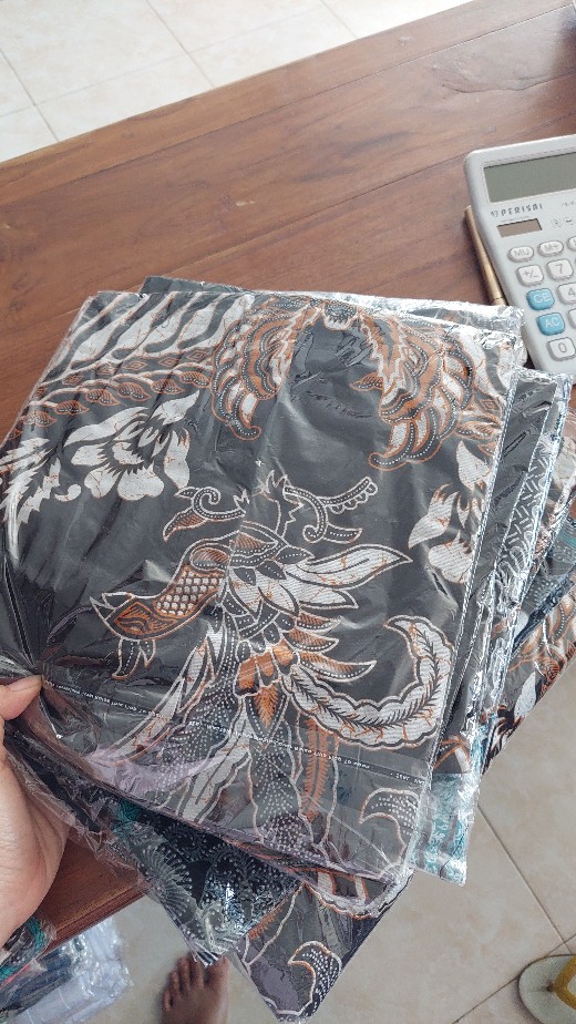 Murah Batik Kemeja Hem Pria Motif Kembang Gede Hitam Kemeja Seragam Pekalongan Alkhalis