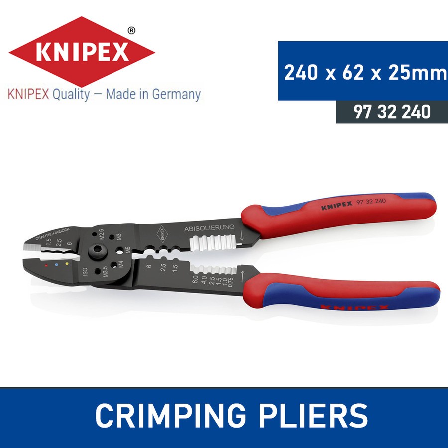 Knipex 97 32 240 Tang Krimping Skun Kabel Knipex Crimping Pliers