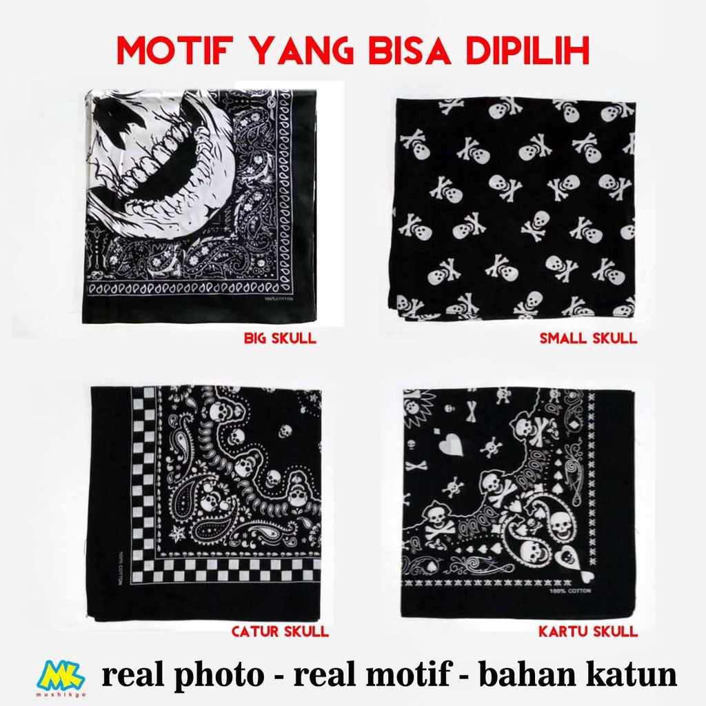 slayer tengkorak/ skull bandana katun