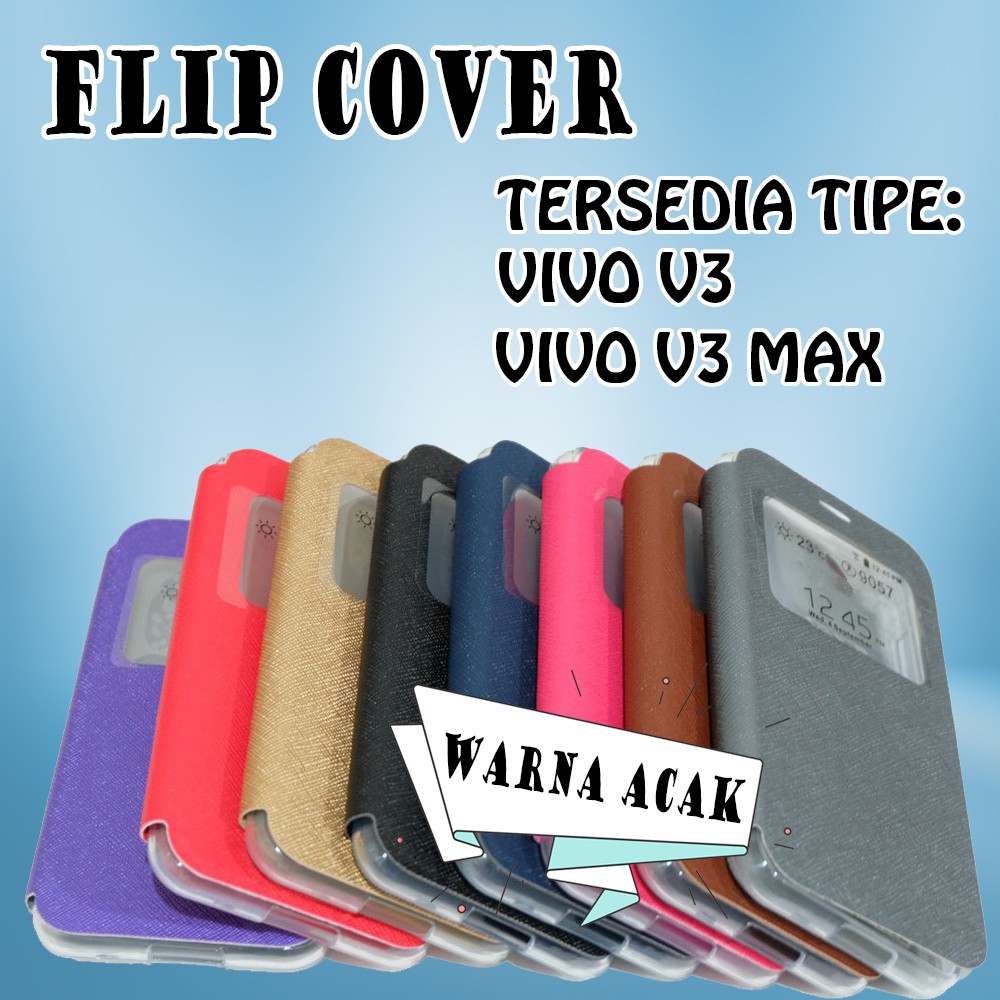 WARNA ACAK Casing Sarung Leather Case Flip Cover Dompet  VIVO V3 MAX