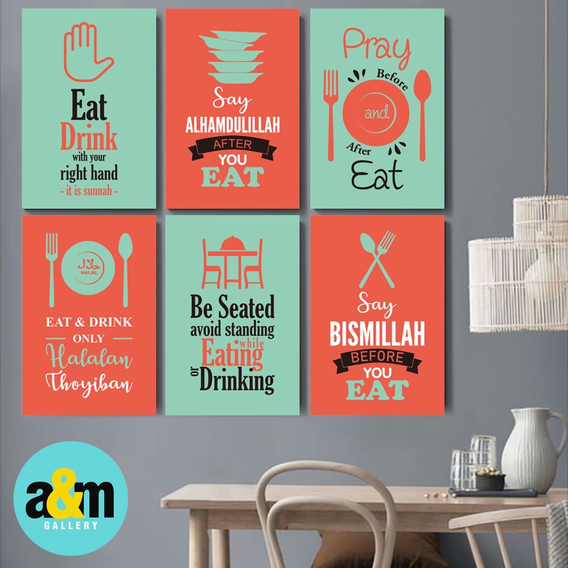 Hiasan Dinding Quotes Makanan (A4) Pajangan Dekorasi Dinding Poster Kayu Wall Decor Meja Makan - A&amp;M