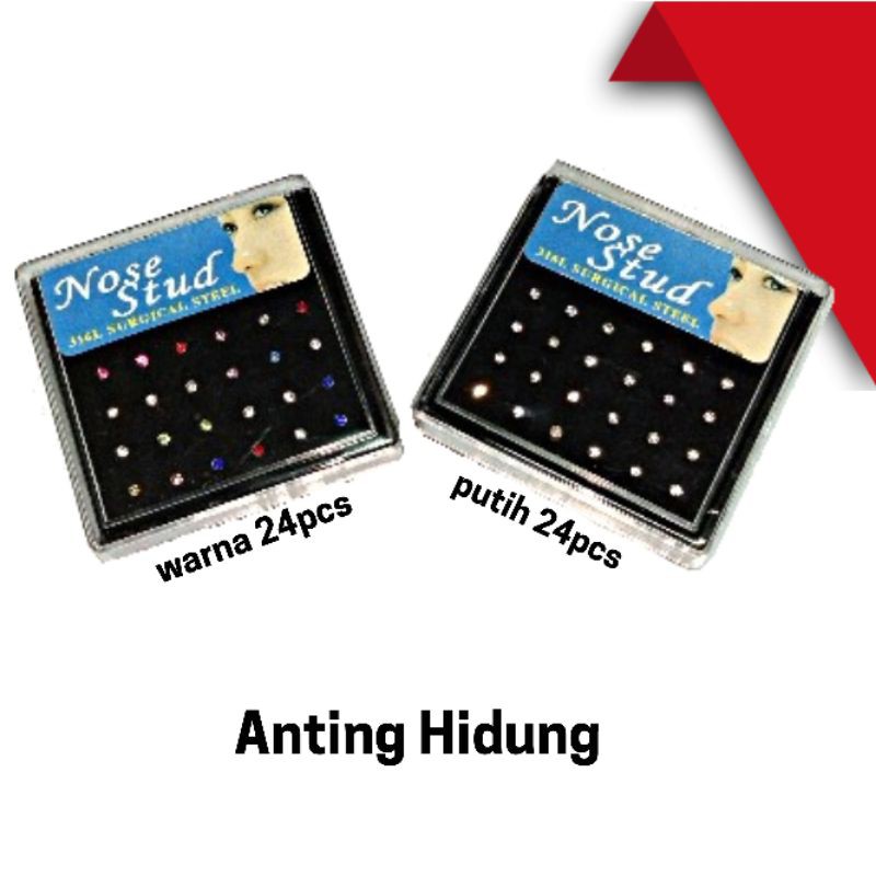 Anting Hidung | nose stud surgical steel | grosir isi 24pcs