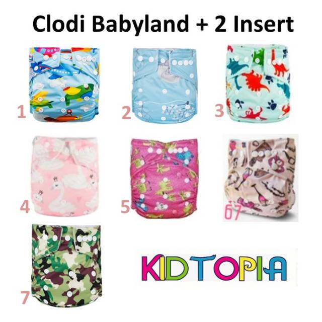 Promo Paket Clodi Babyland + 2 Inserts | Popok Bayi Bisa Cuci Ulang