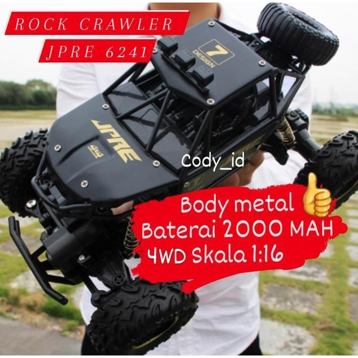 @Sbk@ RC mobil remot control Rock Crawler 6241 JPRE 1:16 - Hitam Limited