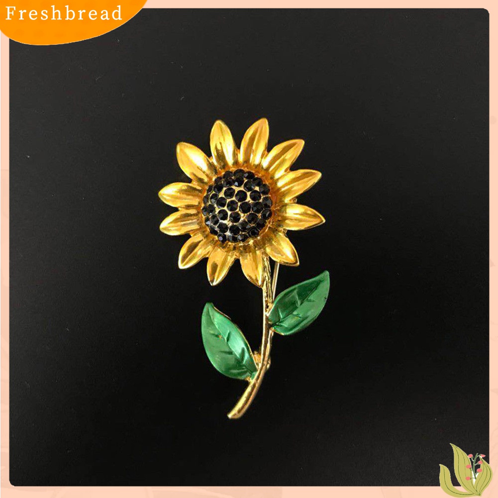 [ TERLARIS]Women Fashion Rhinestone Jewelry Gift Clothes Badge Decor Sunflower Brooch Pin