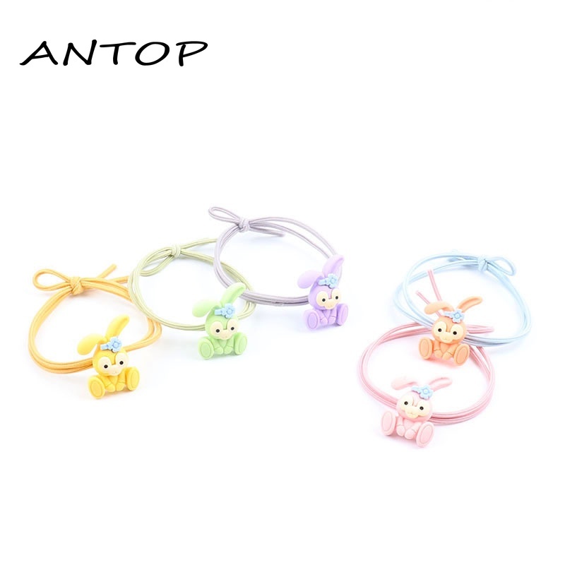 1 Pc Korea Kartun Kelinci Tali Rambut Elastis Tinggi Aksesoris Rambut Fashion Anak Perempuan ANTOP