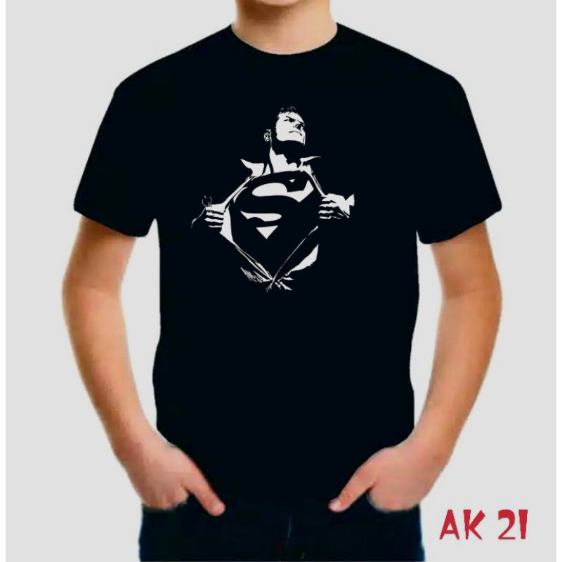 Kaos Superman anak pria superhero combad 24s Size S-XL - Black series