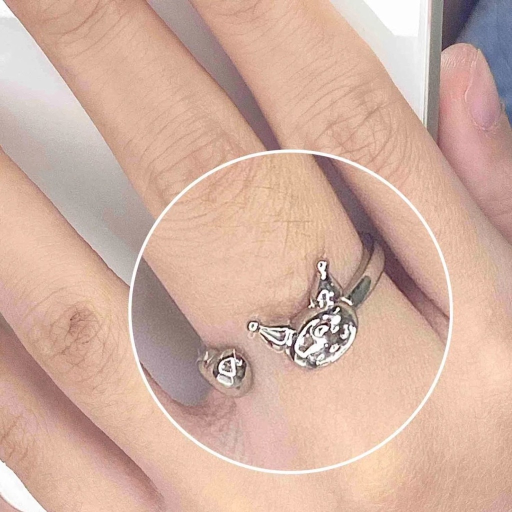 Cincin Lapis Silver Motif Sanrio Kuromi Untuk Wanita