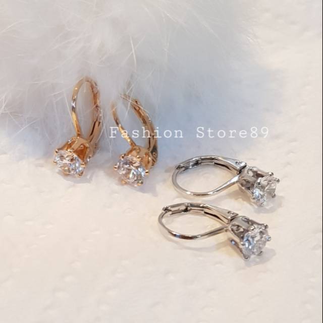 Anting import xuping /anting jepit xuping import white dan Gold jepit