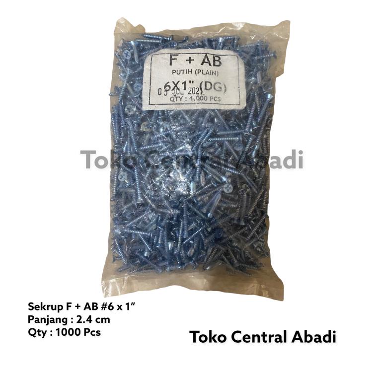Sekrup F + AB 6 x 1" (DG) isi 1000 pcs / Sekrup GRC /  Sekrup Gypsum / Sekrup Kayu / Sekrup Kecil / 