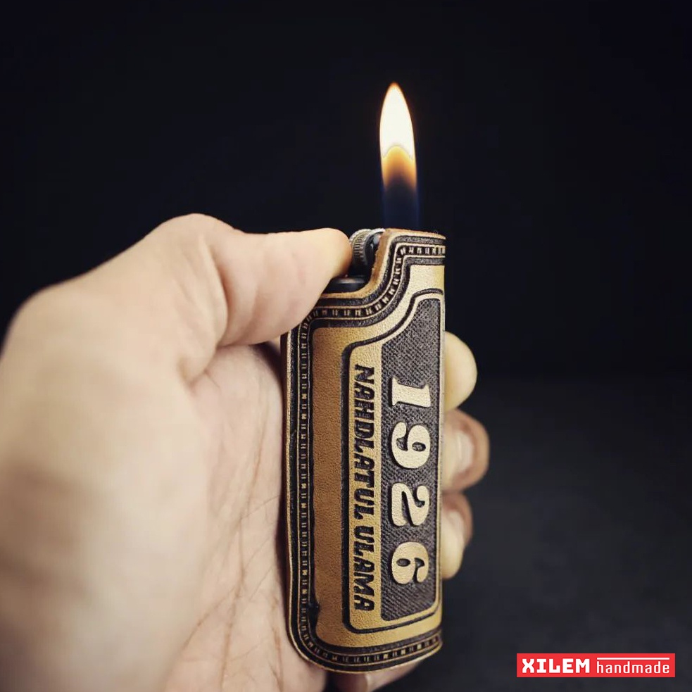 Cover Korek, Sarung Korek Kulit, Casing Kulit, Korek api Cricket, custom ukir tulisan/nama