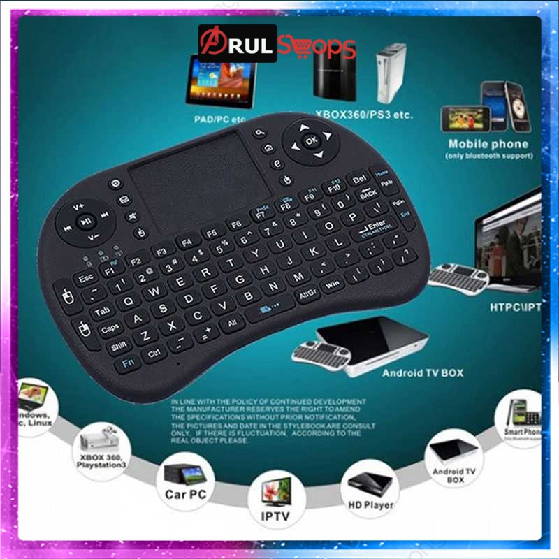 Taffware Mini Keyboard Wireless 2.4GHz dengan Touch Pad &amp; Mouse - i8