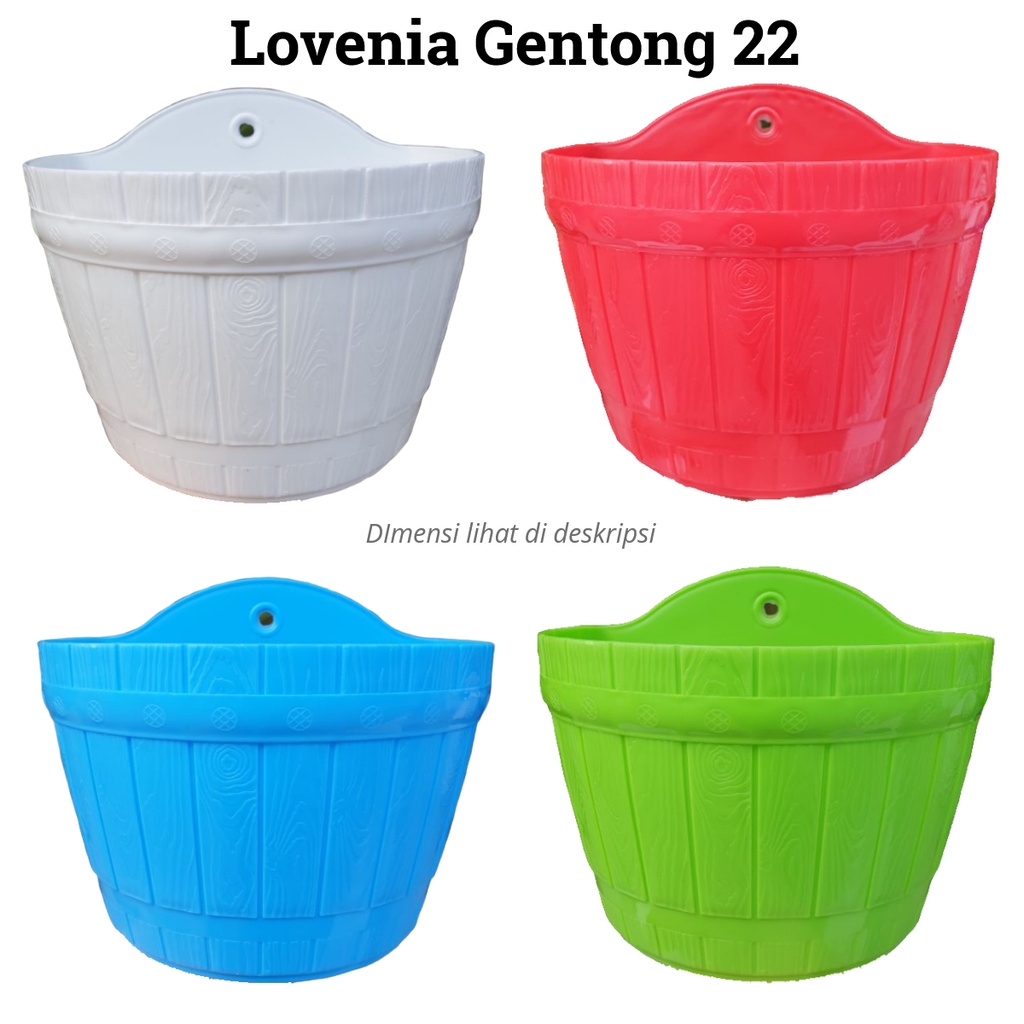 Lovenia Dinding Gentong PGT22 Pot Tempel Dinding Pot Motif Kayu