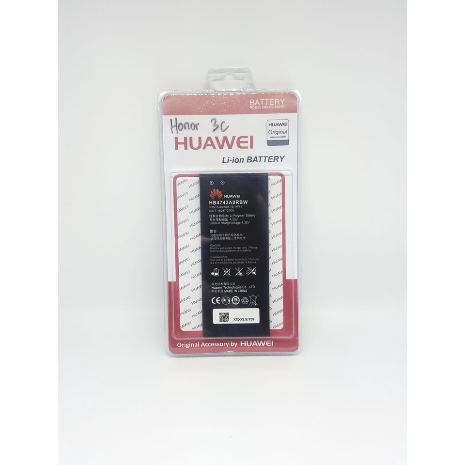 Baterai Batre huawei Honor 3C HB4742A0RBW 2400 Mah Batre Huawei Battery