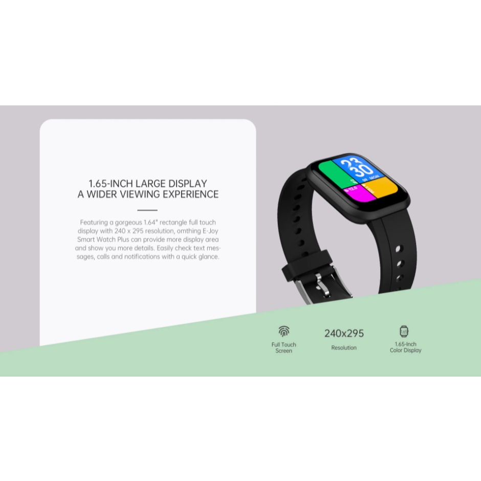1MORE Omthing E-Joy Plus Smart Watch 20 Sports Modes SpO2 Body Temperature Monitor IP68 1.65 inch 7 Days Battery Call Reminder