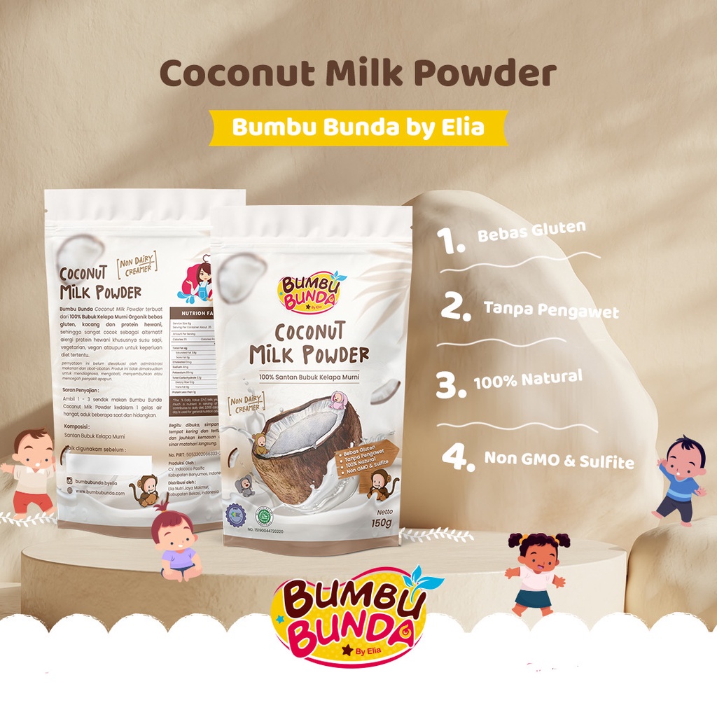 Bumbu Bunda by Elia Organic Coconut Milk Powder Mpasi Santan Bubuk Organik 100% Kelapa Murni Non Pengawet