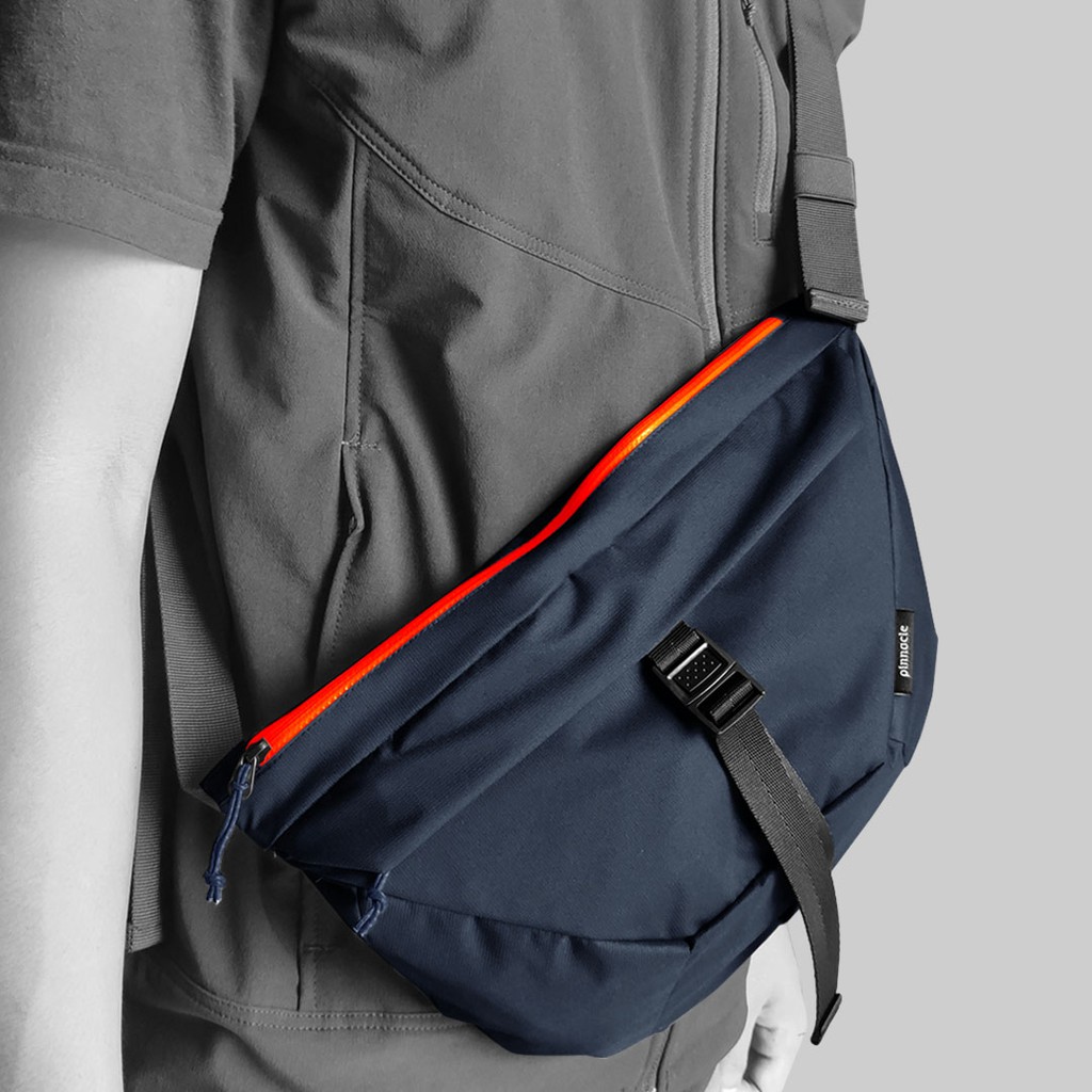 Pinnacle Hexa Pack - Dark Navy Zipper Orange ( Sling Bag )