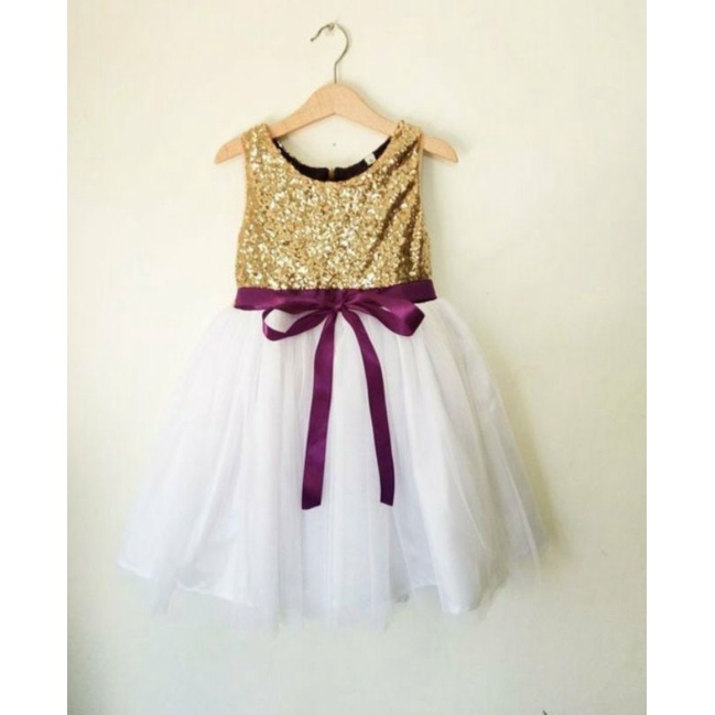 gaun anak sequin tile premium