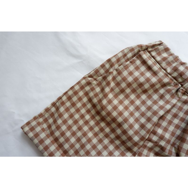 Kidfunkids Celana pendek anak bayi kotak flanel UNISEX 9bulan-5tahun HOP
