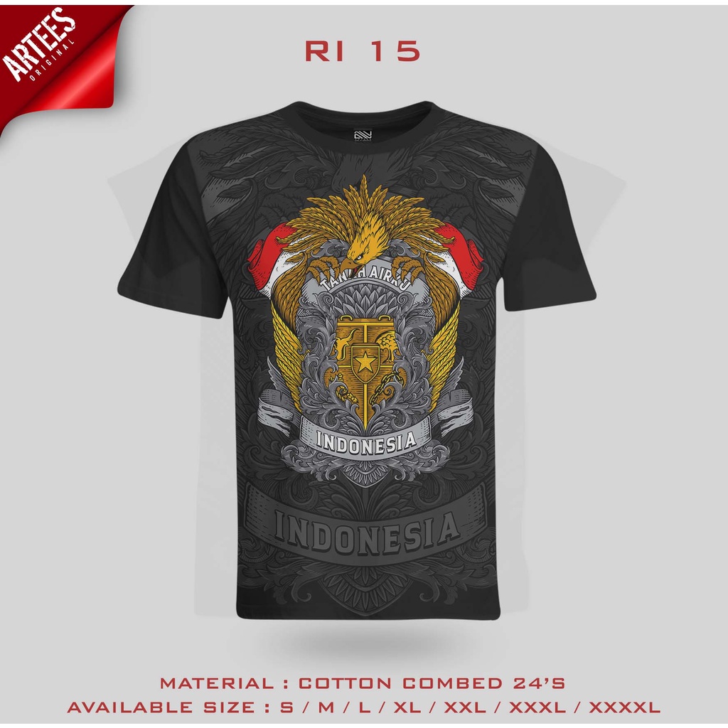Kaos Print 3D Unik Picture INDONESIA RI 15 Pria/Wanita