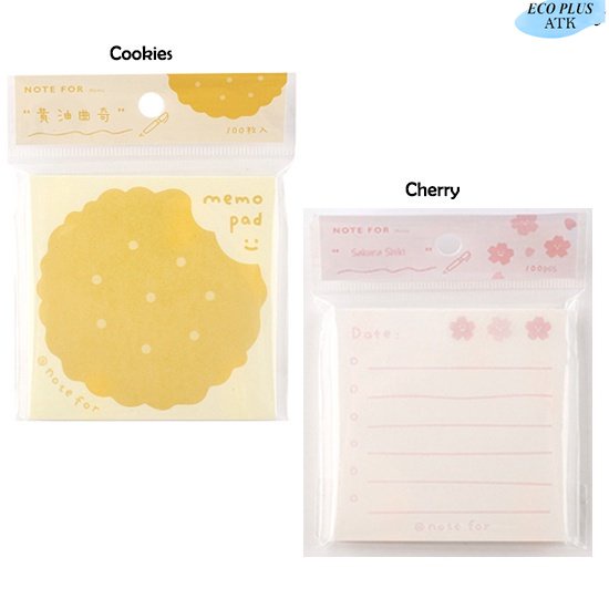 Kertas Memo Isi 100Lembar Motif Cookies Cherry ATK Catatan Notes