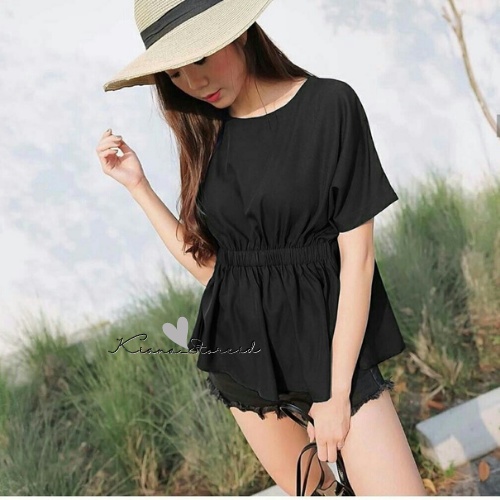 M-XXXXL ALISHA  Baju sabrina Baju Atasan Sabrina Wanita Jumbo Crop Top Korean Style Blouse Lengan Pa