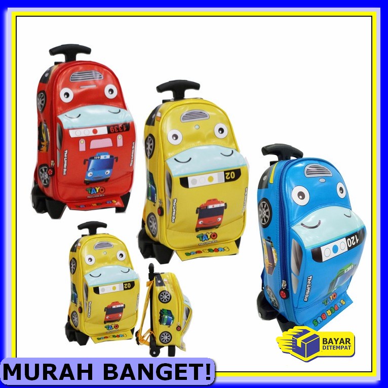 Ransel Troly Anak Tk /Paud Free Kotak Makan Perempuan Tk Sd,Troly SZ632 New Tas Anak Sekolah Trolley