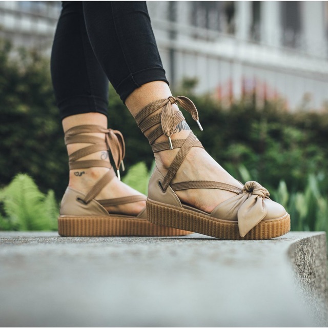 rihanna fenty bow creeper sandals