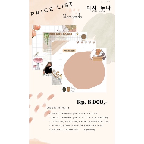 

Memopad Notepad Kertas Catatan Planner DIY | Custom, Kpop, Aesthetic 50pcs Murah