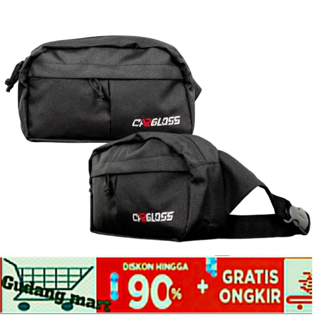 Official Cargloss Tas Selempang Cargloss Original  Promo CARGLOSS Tas Pinggang Waistbag - Black