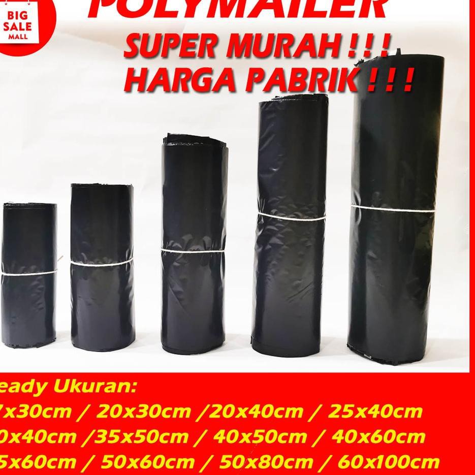 

U29G Polymailer 40×60cm isi100pcs Extra Tebal 50 Mic Hitam Amplop bag Plik Packing ZVG