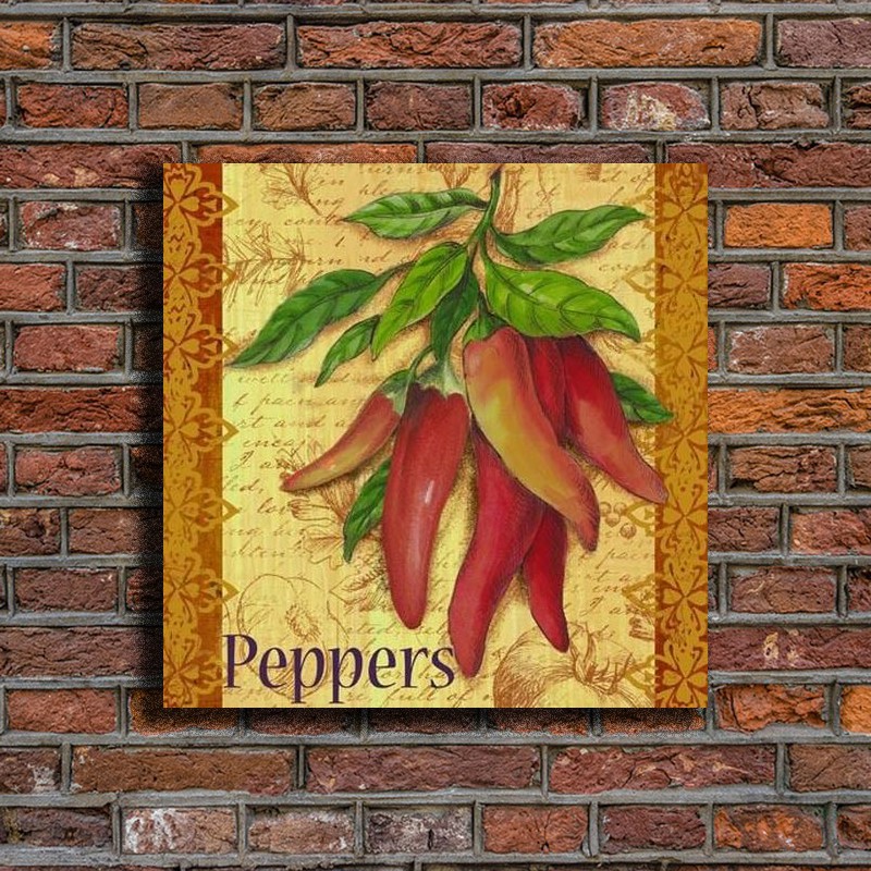 Hiasan Dinding Kayu Poster Dapur Motif Cabe