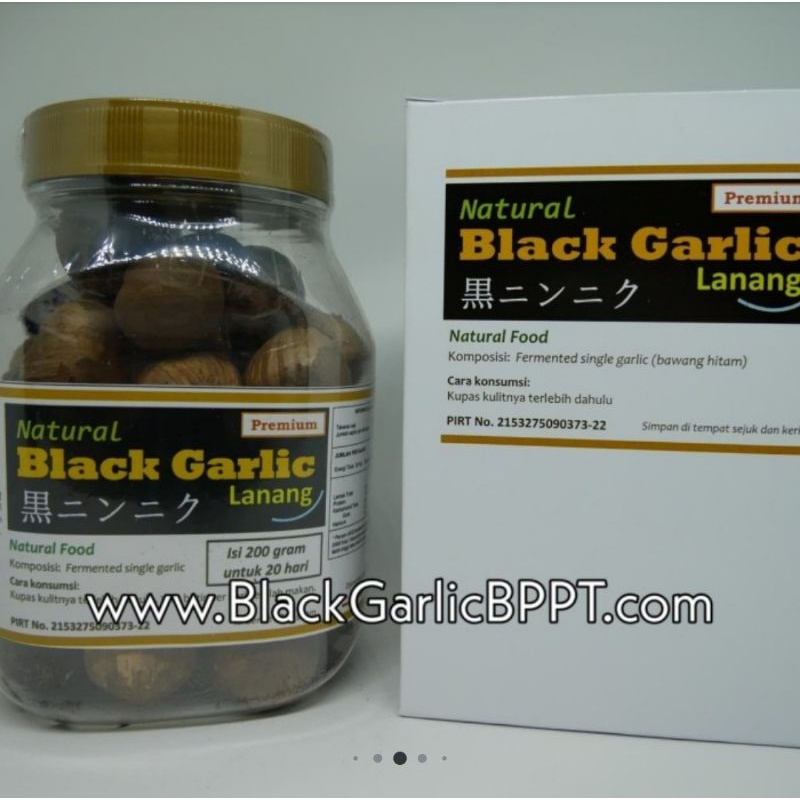 NATURAL BLACK GARLIC BPPT PREMIUM QUALITY 200 GRAM BAWANG LANAG TUNGGAL HITAM