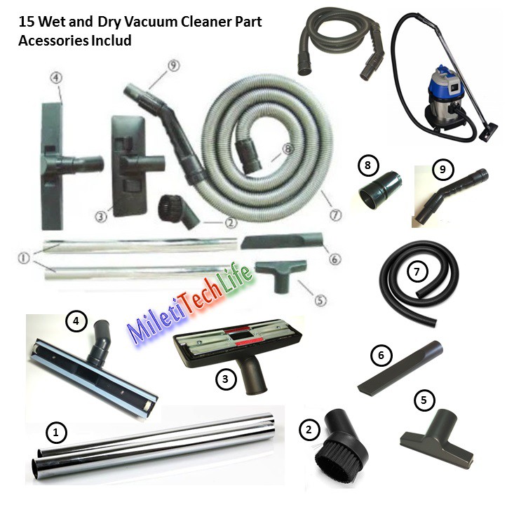 Vacuum Cleaner 15Liter Wet and Dry Heavy Duty Complete Accessories