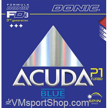Donic Acuda Blue P1 Turbo - Karet Rubber Bet Bat Pingpong Tenis Meja