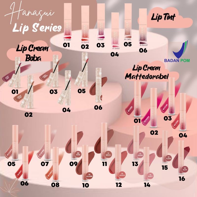 Hanasui Mattedorable Lipcream / Hanasui Boba Edition/ Hanasui Lip Tint