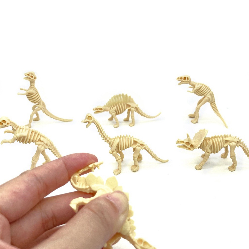 【COD Tangding】12pcs Mainan Edukasi Arkeologis Bentuk Tengkorak Dinosaurus Bahan PVC