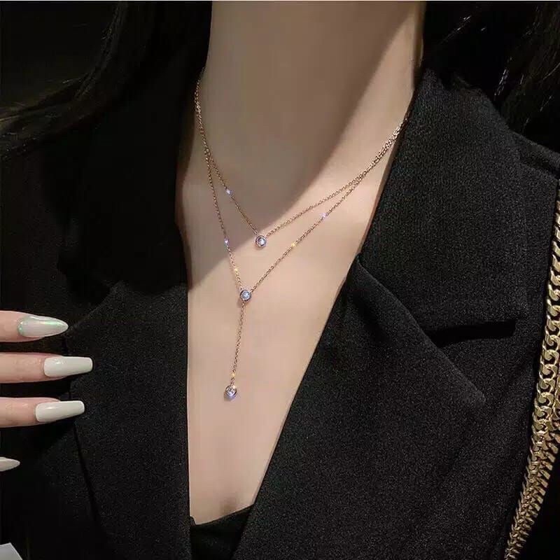 Kalung Titanium 3 Layer Premium Korea Style Fashion