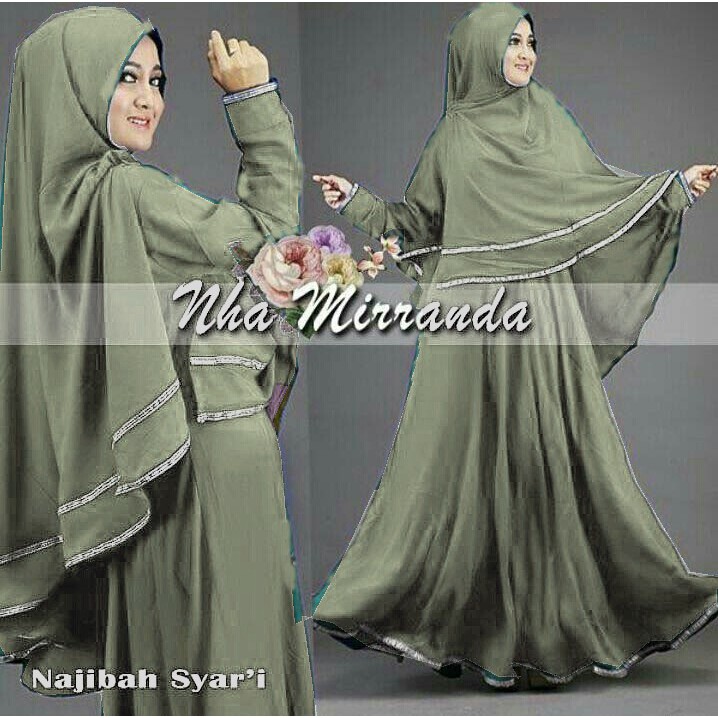 Hot Sale  Najibah Nha Miranda Syari Bergo Green Exclusive