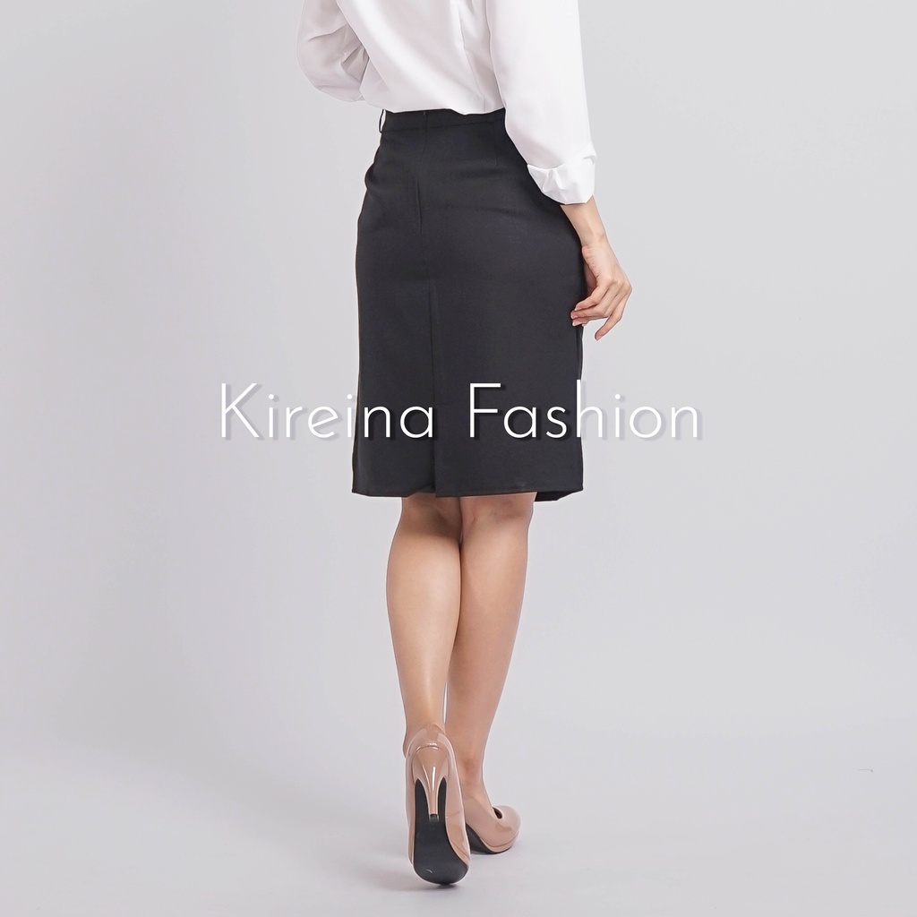 Rok Span Kerja Pendek Bahan Gabardin - Kireina Fashion