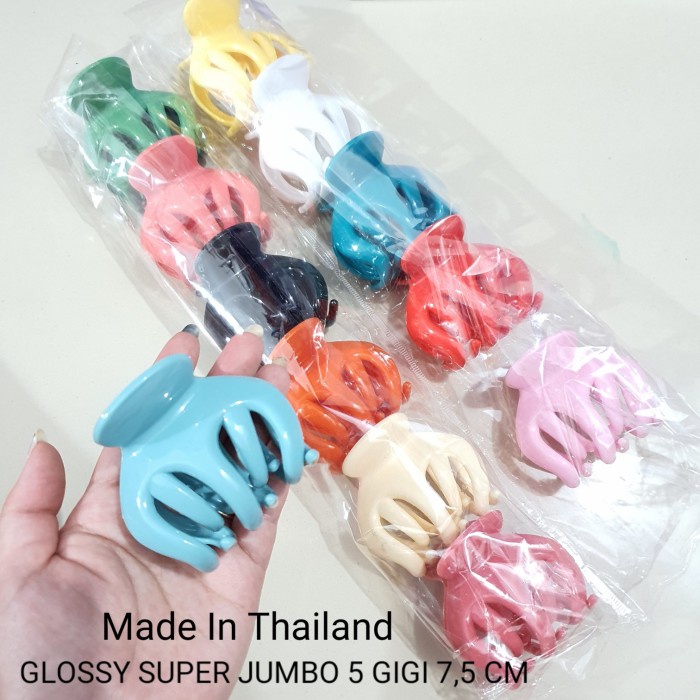 Jepit JEDAI SUPER JUMBO BESAR ORI THAILAND GLOSSY 5 GIGI 7,5 CM