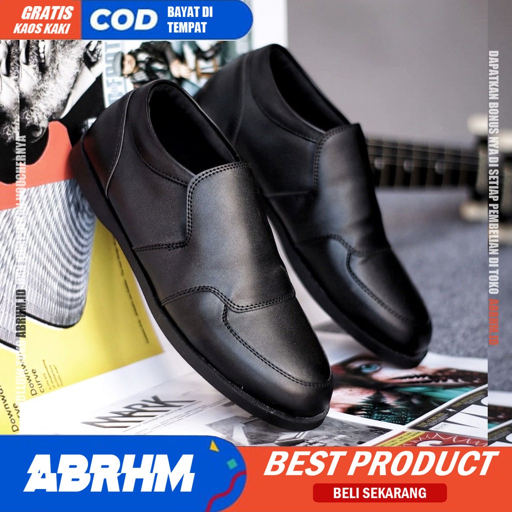 ABRHM x SAMUEL Sepatu Slip On Pria Sepatu Pria Casual Sepatu Kerja Kantor Pria Cowok / Cowo Ori Sepatu Kasual Santai Kuliah Kondangan Gaya Keren Kekinian Original