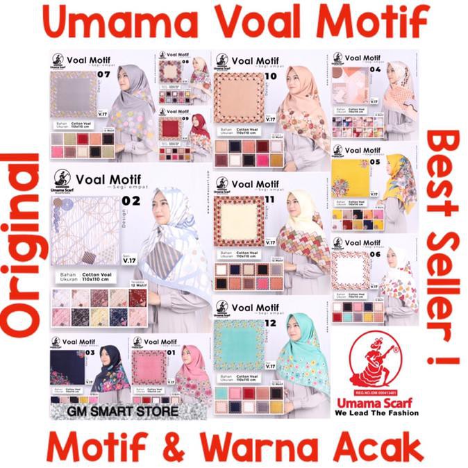 Open Order Terbaru Kerudung UMAMA VOAL Motif Segi Empat Hijab Jilbab Grosir
