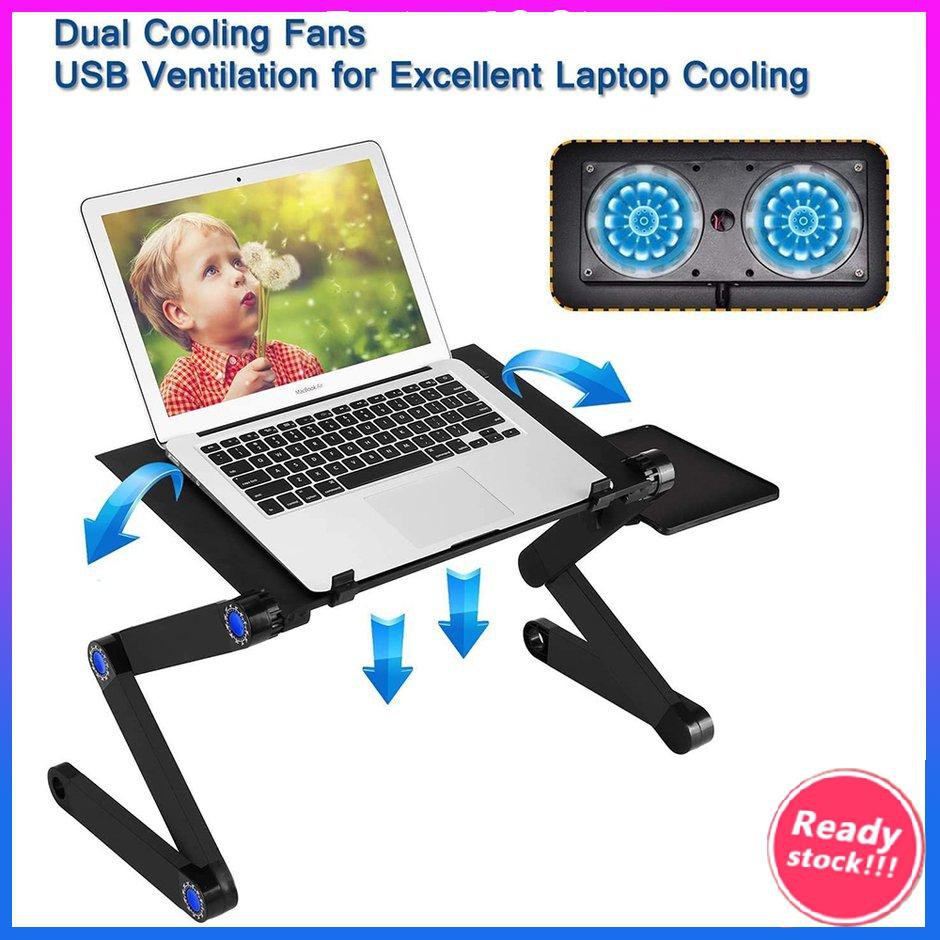 Portable Laptop Table With Mouse Desk Generic Aluminium Hitam Meja Laptop Shopee Indonesia