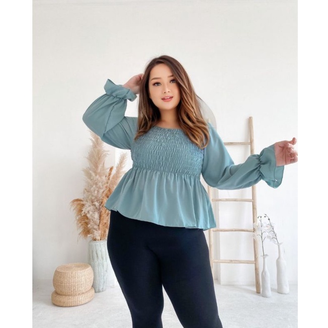 YUNA OFF SHOULDER JUMBO KOREAN STYLE BAJU ATASAN WANITA BIG SIZE