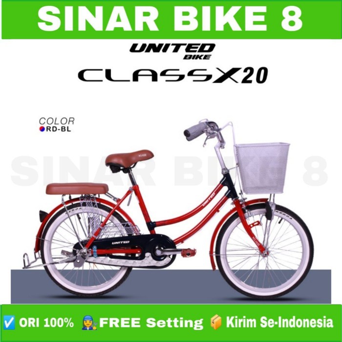 Sepeda Mini Keranjang Perempuan Ukuran 20 Inch UNITED CLASS X