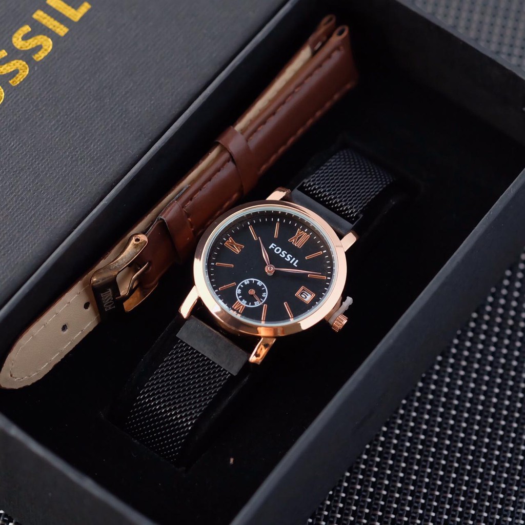 Jam Tangan Wanita Merk Branded Super Tanggal Chrono Detik Rantai Fullset Best Seller