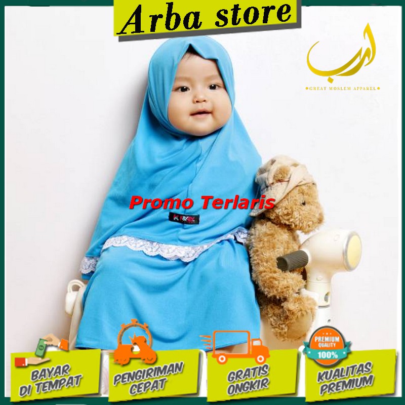 Gamis Anak Bayi Perempuan Renda Set Hijab / Baju muslim ...